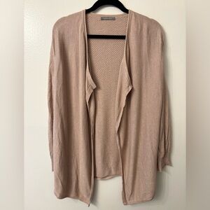 Elegant Open Front Cardigan - Tan